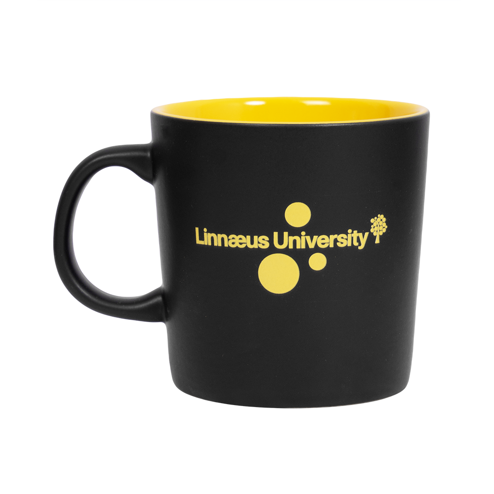 Kaffemugg, engelsk logotyp